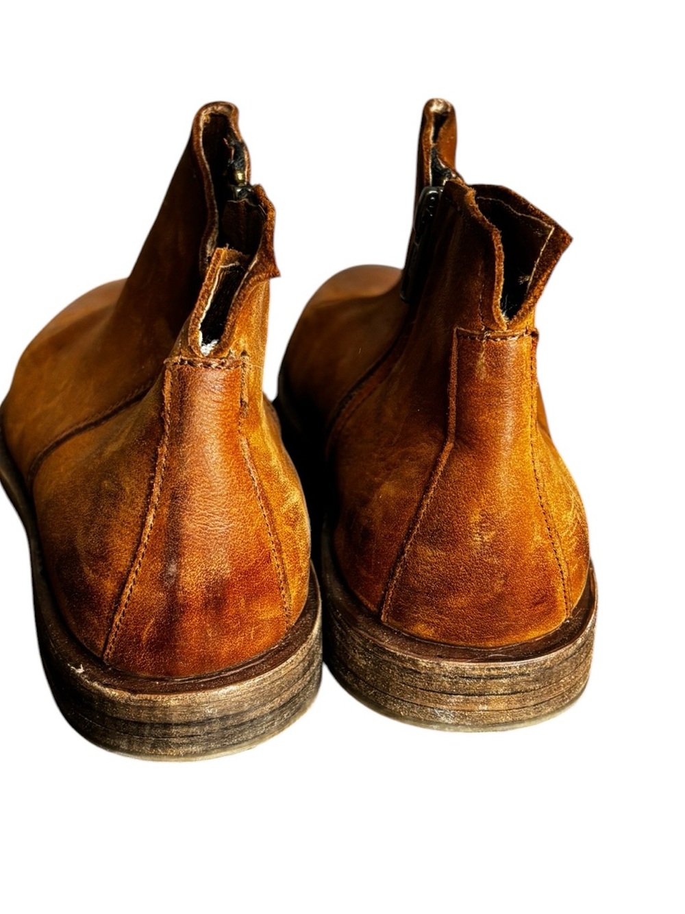Vtg Sutro San Francisco Leather Ankle Boots Brown Side Zip Western Boho Size 7 - Picture 4 of 10